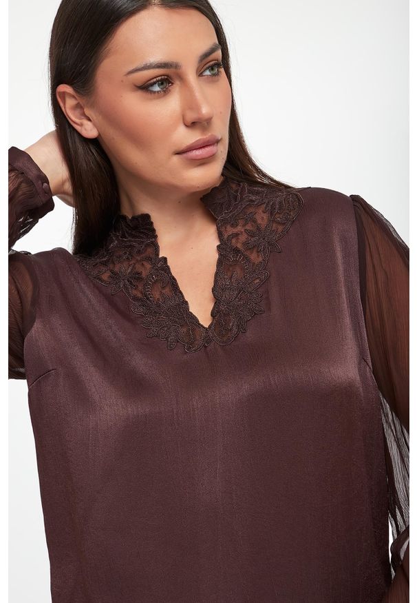 Twinset Milano - Bluzka damska z wiskozowej krepy TWINSET. Materiał: wiskoza