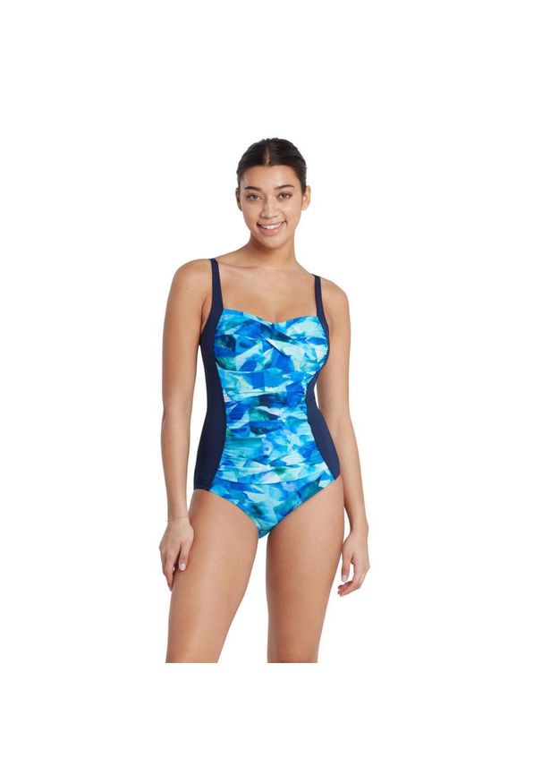 ZOGGS - Zoggs Aqua Digital Marszczony Przód Kostium Kąpielowy – Rozmiar 32. Kolor: niebieski