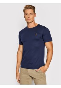 Polo Ralph Lauren T-Shirt 710740727 Granatowy Slim Fit. Typ kołnierza: polo. Kolor: niebieski. Materiał: bawełna #1
