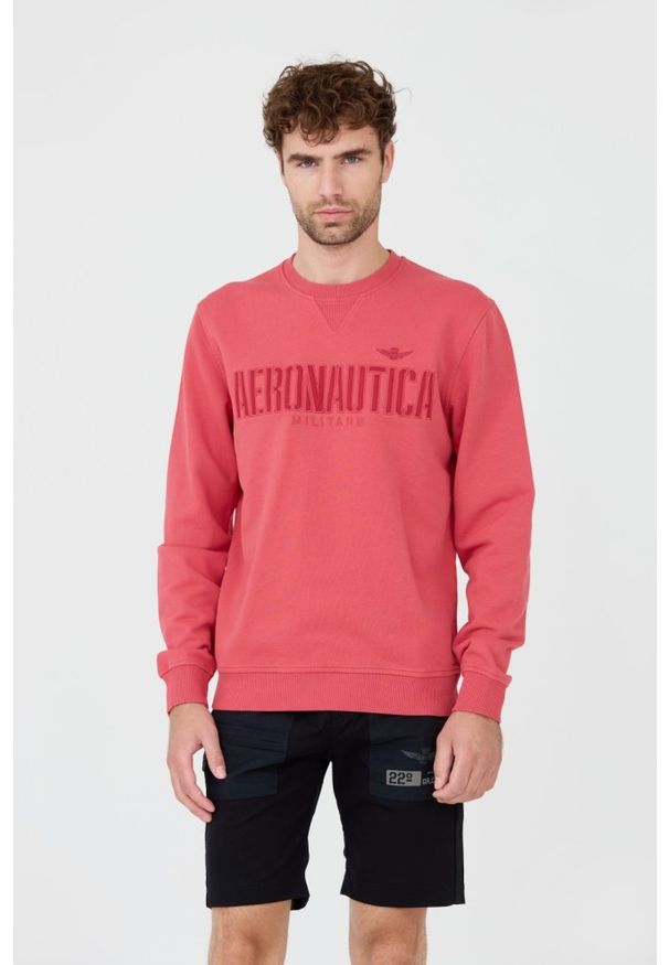 Aeronautica Militare - AERONAUTICA MILITARE Różowa męska bluza, Rozmiar XXL. Typ kołnierza: bez kaptura. Kolor: różowy