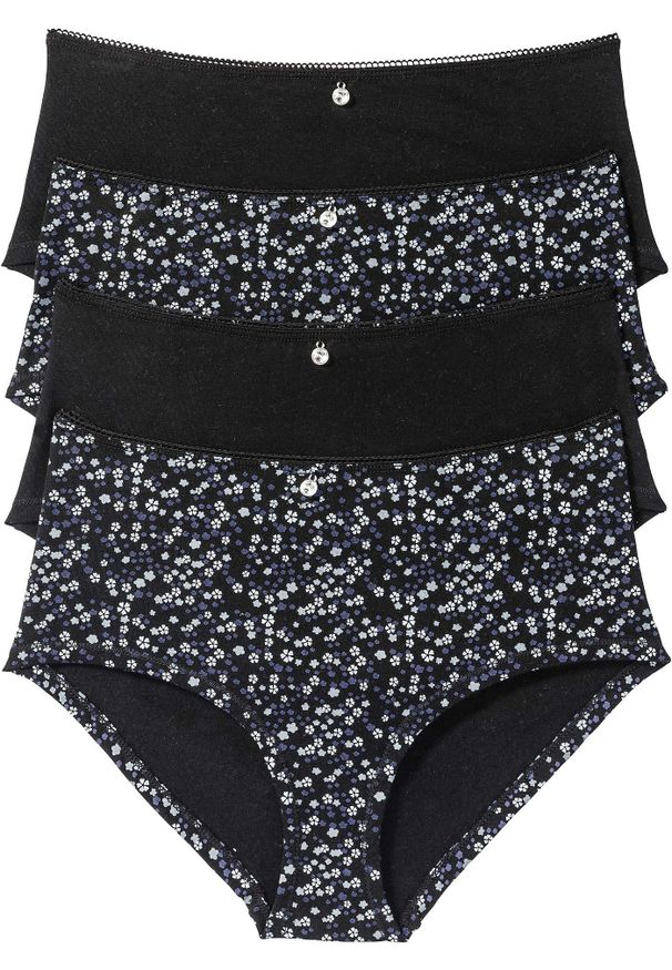 bonprix - Figi z wysokim stanem (4 pary). Stan: podwyższony. Kolor: czarny