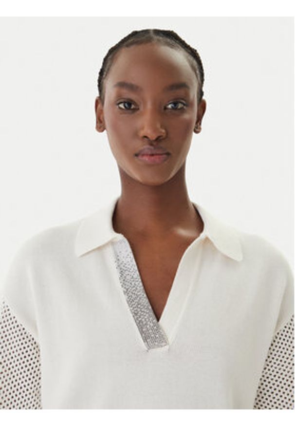 Liu Jo Sport Polo TA6110 MS71G Écru Regular Fit. Typ kołnierza: polo. Materiał: bawełna. Styl: sportowy