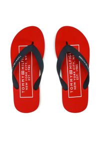 TOMMY HILFIGER - Tommy Hilfiger Japonki Rubber Hilfiger Beach Sandal FM0FM04468 Granatowy. Kolor: niebieski