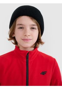 4f - 4F Polar regular ze stójką chłopięcy - czerwony 158 (12-13 lat). Typ kołnierza: kołnierzyk stójkowy. Kolor: czerwony. Materiał: polar. Wzór: gładki. Sezon: lato. Sport: narciarstwo, turystyka piesza, wspinaczka, snowboard #1