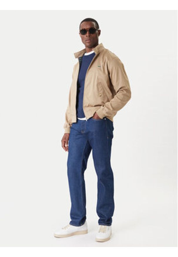 Lacoste Kurtka bomber BH7186 Beżowy Regular Fit. Kolor: beżowy. Materiał: bawełna