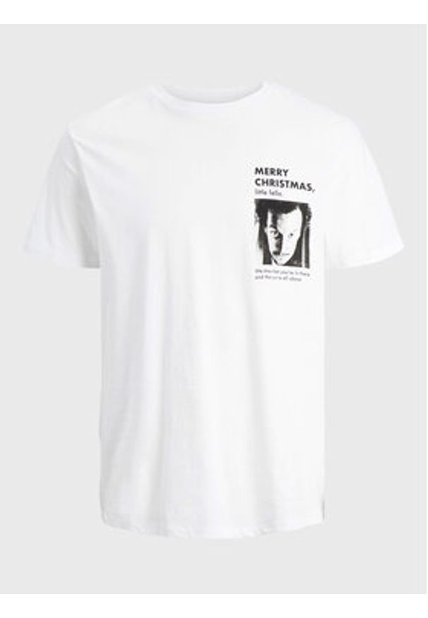 Jack & Jones T-Shirt Home 12222006 Biały Regular Fit. Kolor: biały. Materiał: bawełna