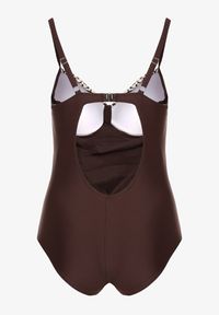 Born2be - Brązowy Strój Kąpielowy Jednoczęściowy w Zwierzęce Printy Linoselle. Kolekcja: plus size. Kolor: brązowy. Wzór: motyw zwierzęcy