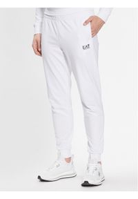 EA7 Emporio Armani Spodnie dresowe 8NPP53 PJ05Z 1100 Biały Slim Fit. Kolor: biały. Materiał: bawełna