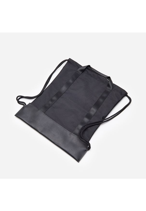 House - Plecak typu worek z łączonych materiałów - Czarny. Kolor: czarny. Materiał: materiał