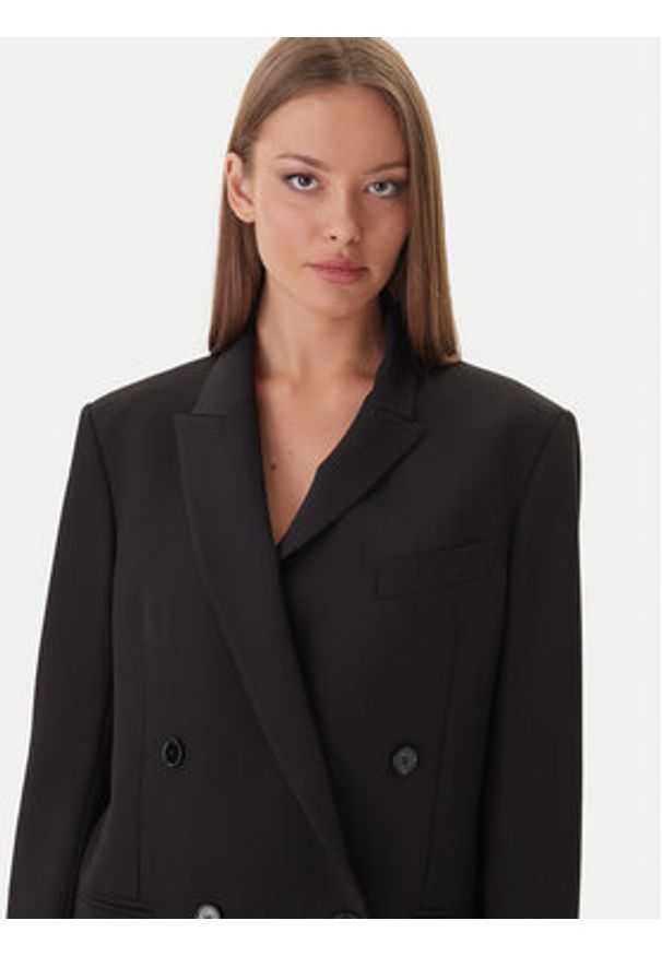 Patrizia Pepe Marynarka 2S1543 A498 Czarny Regular Fit. Kolor: czarny. Materiał: syntetyk