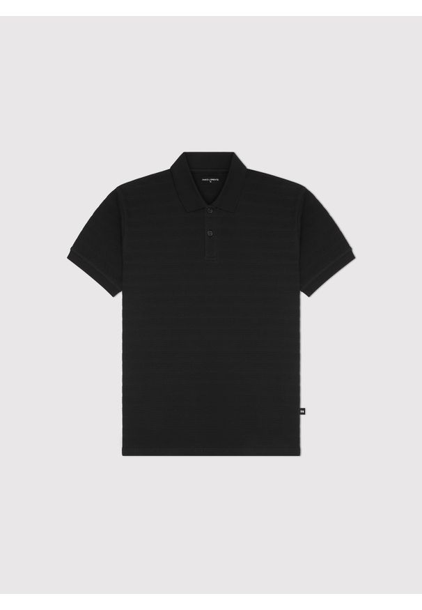 Pako Lorente - PAKO LORENTE - Czarne bawełniane polo w prążki. Okazja: na co dzień. Typ kołnierza: polo. Kolor: niebieski, czarny. Materiał: bawełna. Długość rękawa: krótki rękaw. Długość: krótkie. Wzór: prążki. Styl: casual