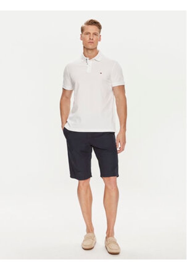 TOMMY HILFIGER - Tommy Hilfiger Polo Palm Under Collar MW0MW34738 Biały Regular Fit. Typ kołnierza: polo. Kolor: biały. Materiał: bawełna