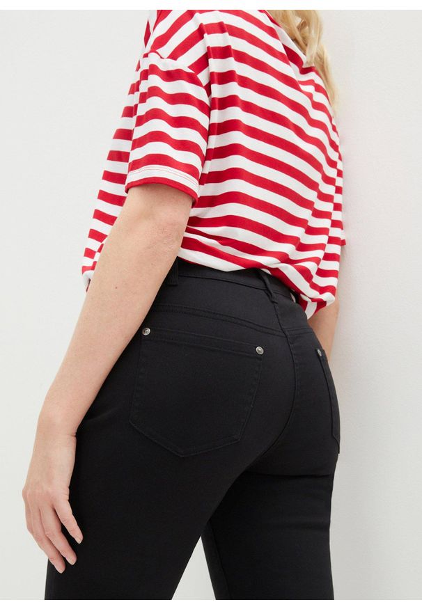 bonprix - Spodnie 7/8, high waist. Stan: podwyższony. Kolor: czarny. Materiał: materiał