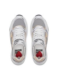 Love Moschino - LOVE MOSCHINO Sneakersy JA15296G1MIQG90A Srebrny. Kolor: srebrny. Materiał: skóra