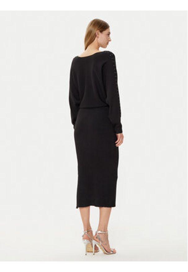 Morgan Sukienka dzianinowa 242-RMLIDO Czarny Slim Fit. Kolor: czarny. Materiał: syntetyk