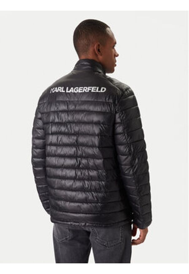 Karl Lagerfeld - KARL LAGERFELD Kurtka przejściowa Blouson 505400 554590 Czarny Regular Fit. Typ kołnierza: dekolt w karo. Kolor: czarny. Materiał: syntetyk