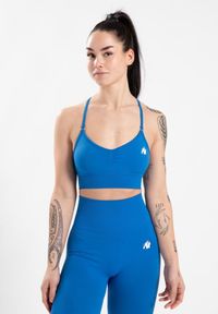 GORILLA WEAR - Olivia Bezszwowe Biustonosz sportowy - Niebieski. Kolor: niebieski. Sport: fitness