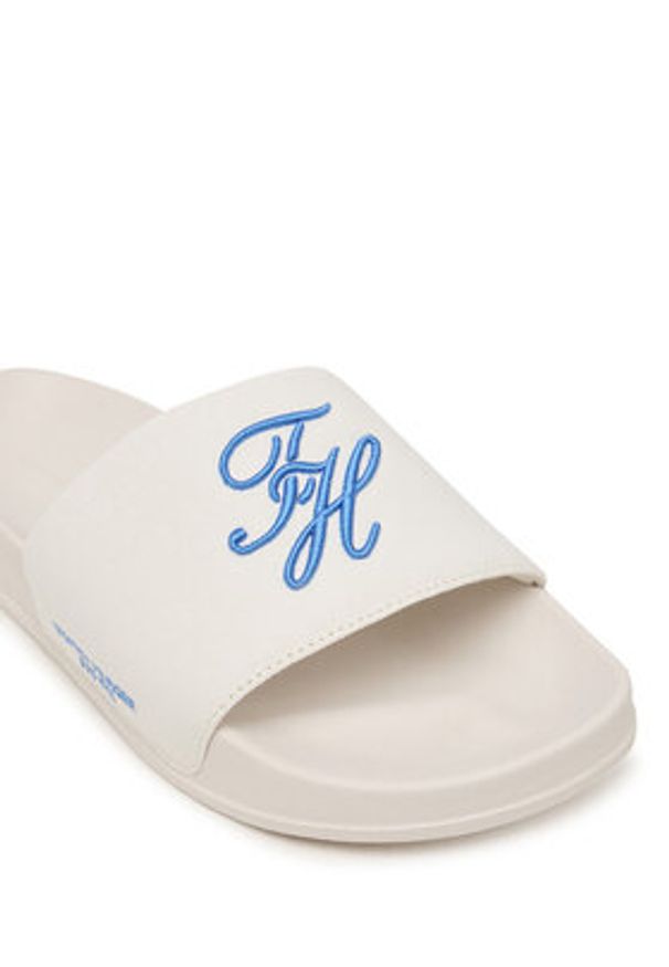 TOMMY HILFIGER - Tommy Hilfiger Klapki Logo Embroidery Canvas Pool Slides FM0FM05858 Biały. Kolor: biały. Materiał: materiał