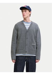 Jack & Jones - Jack&Jones Kardigan Norrebro 12282732 Szary Loose Fit. Kolor: szary. Materiał: bawełna