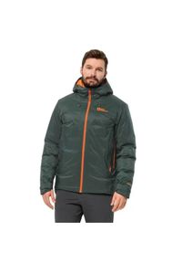 Kurtka turystyczna męska Jack Wolfskin Cyrox 2L Down. Typ kołnierza: kaptur. Kolor: zielony. Materiał: poliester. Sezon: zima. Sport: turystyka piesza #1