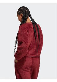 Adidas - adidas Bluza Essentials+ Fluffy Teddy Sweater HY1725 Czerwony Loose Fit. Kolor: czerwony. Materiał: syntetyk #4