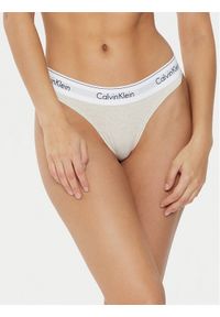 Calvin Klein Underwear Stringi 0000F3786E Beżowy. Kolor: beżowy. Materiał: bawełna #1