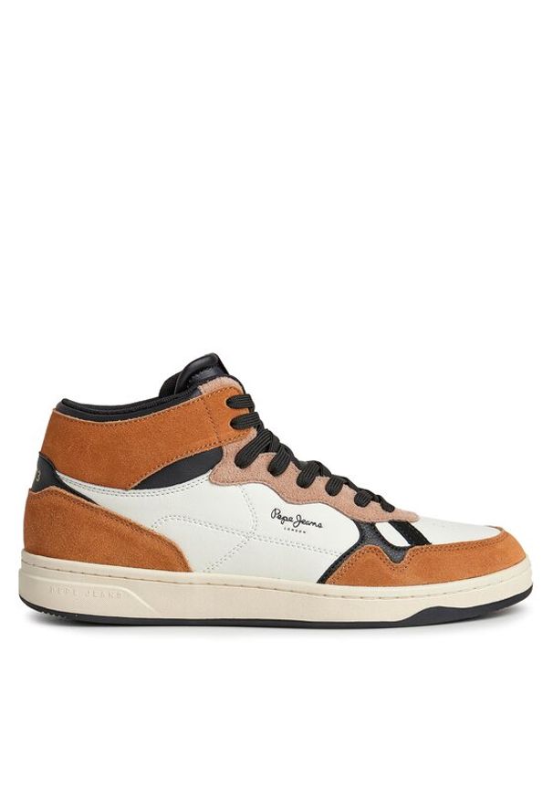 Pepe Jeans Sneakersy PMS30999 Brązowy. Kolor: brązowy. Materiał: skóra