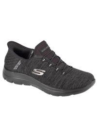skechers - Buty sportowe Sneakersy damskie, Slip-Ins Summits - Dazzling Haze. Kolor: czarny. Materiał: tkanina. Sport: turystyka piesza