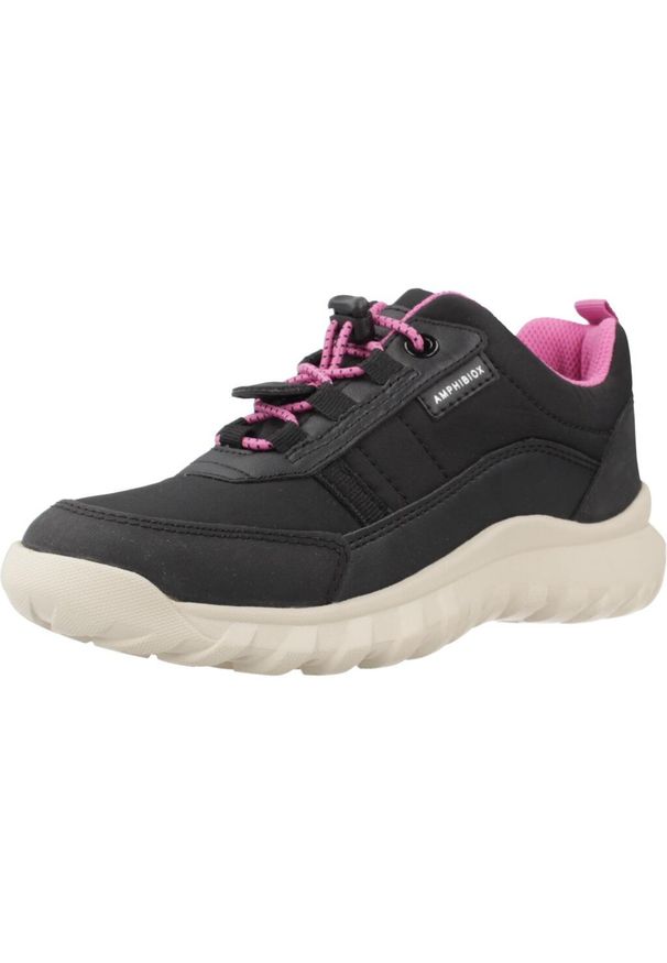 Geox - Buty GEOX J SIMBYOS GIRL B ABX Czarny. Kolor: czarny. Materiał: syntetyk, tkanina. Sport: turystyka piesza