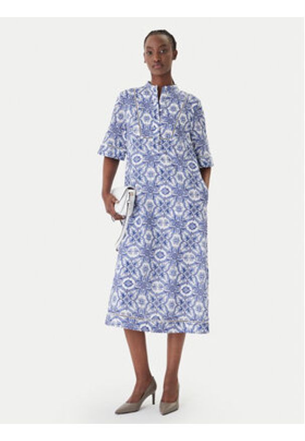 JOOP! Sukienka koszulowa Desa 30101617 Niebieski Regular Fit. Kolor: niebieski. Materiał: bawełna. Typ sukienki: koszulowe