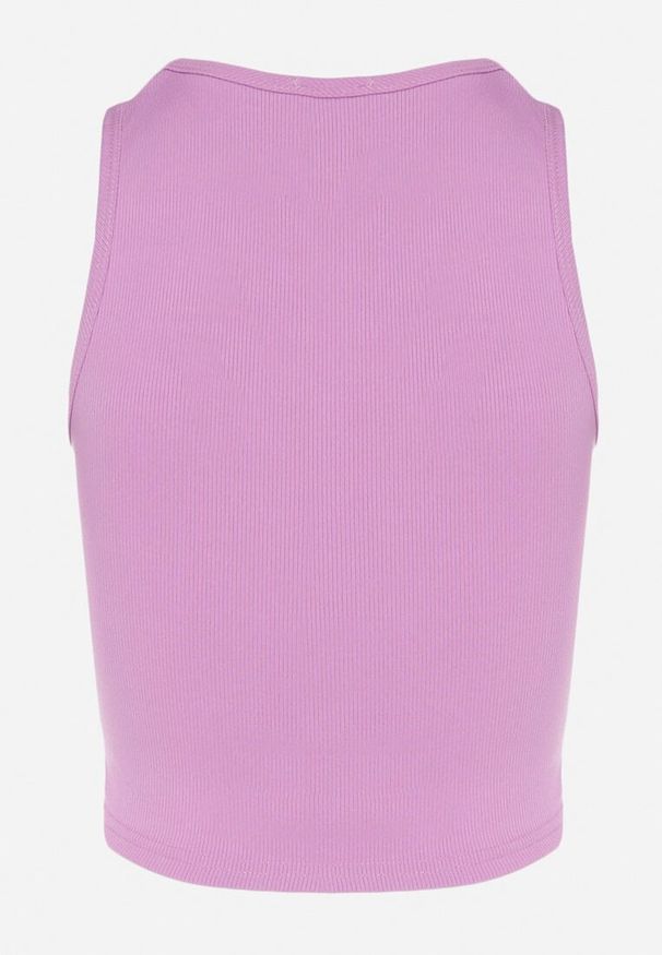 Born2be - Jasnofioletowy Krótki Tank Top z Prążkowanej Tkaniny Nevallia. Kolor: fioletowy. Materiał: tkanina, prążkowany. Długość: krótkie. Sezon: lato. Styl: klasyczny