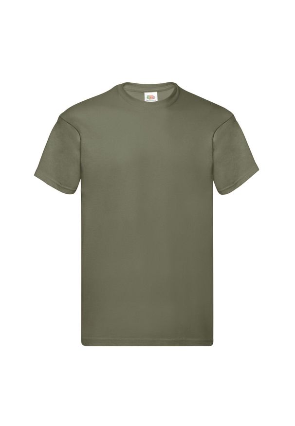 FRUIT OF THE LOOM - Oryginalna Bawełniana Koszulka Unisex Dla Dorosłych. Kolor: zielony. Materiał: bawełna. Sport: turystyka piesza