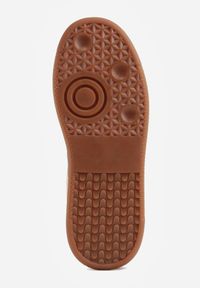 Born2be - Beżowe Skórzane Sneakersy na Kauczukowej Podeszwie z Geometrycznym Motywem Shytyse. Kolor: beżowy. Materiał: kauczuk, skóra. Wzór: geometria #4