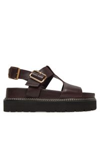 Clarks Sandały Orianna Sky 26181455 Bordowy. Kolor: czerwony. Materiał: skóra