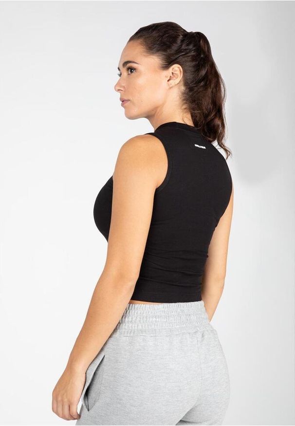 GORILLA WEAR - Livonia Crop Top - Czarny. Kolor: czarny. Sport: fitness