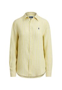 Polo Ralph Lauren Koszula 211A96158002 Żółty Regular Fit. Typ kołnierza: polo. Kolor: żółty. Materiał: len #5