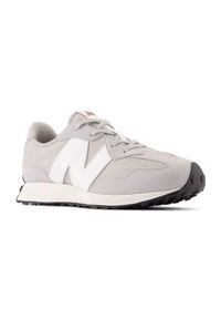 Buty New Balance Jr GS327CGW szare. Okazja: na co dzień. Kolor: szary. Materiał: guma, zamsz, skóra, materiał, syntetyk. Szerokość cholewki: normalna