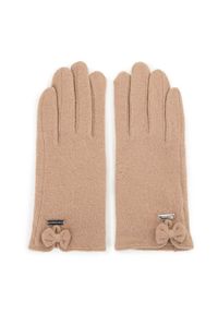 Wittchen - Damskie rękawiczki wełniane do smartfona. Kolor: beżowy. Materiał: wełna. Wzór: aplikacja, haft. Sezon: zima. Styl: elegancki #3