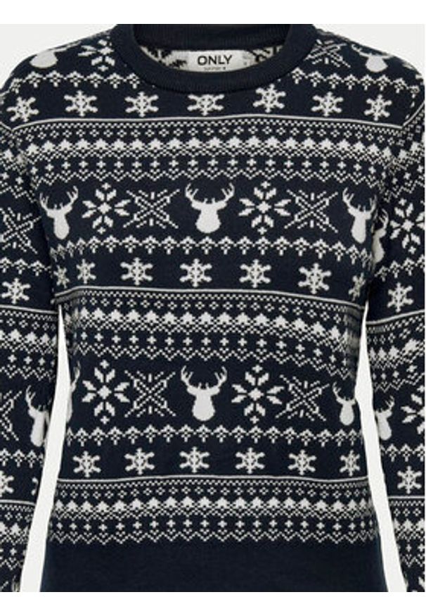 only - ONLY Sweter Xmas Winter 15327601 Granatowy Regular Fit. Kolor: niebieski. Materiał: syntetyk