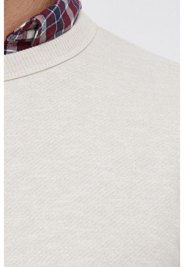 Selected - Bluza. Okazja: na co dzień. Kolor: beżowy. Materiał: bawełna, dzianina, poliester. Wzór: gładki. Styl: casual