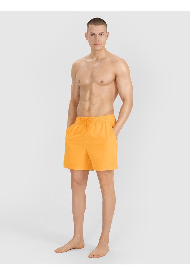 4f - 4F Spodenki plażowe męskie - pomarańczowe M. Kolor: pomarańczowy. Materiał: włókno, syntetyk, materiał