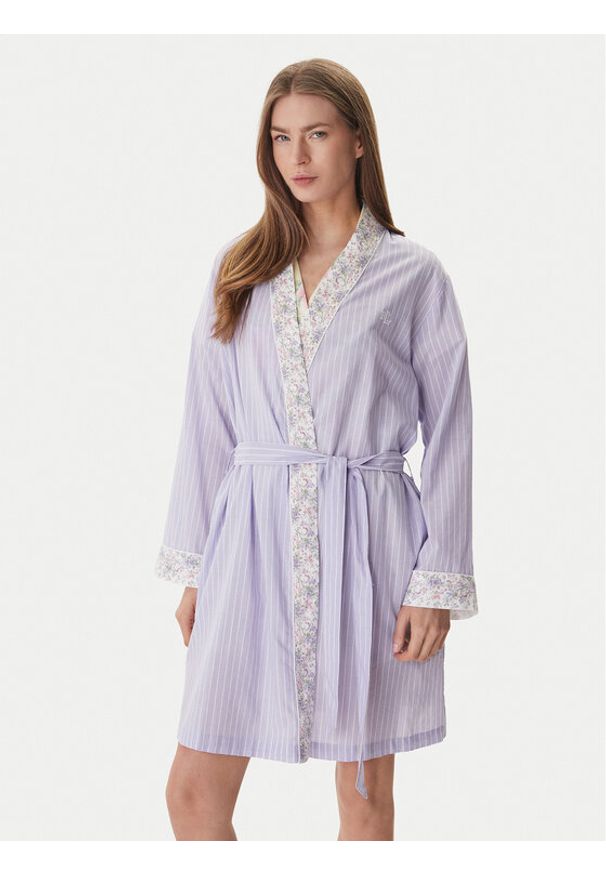 Lauren Ralph Lauren - LAUREN RALPH LAUREN Szlafrok ILN42497 Fioletowy. Kolor: fioletowy. Materiał: bawełna