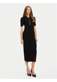 MICHAEL Michael Kors Sukienka dzianinowa MT5832333D Czarny Slim Fit. Kolor: czarny. Materiał: wiskoza