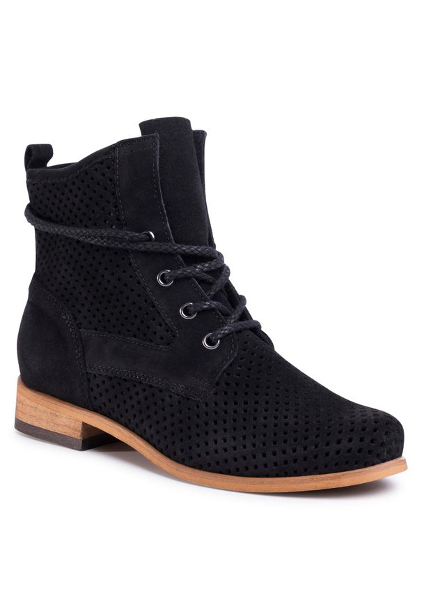 Botki Wojas 64000-61 Czarny. Kolor: czarny. Materiał: zamsz, skóra