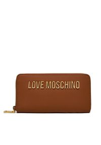 Love Moschino - LOVE MOSCHINO Duży Portfel Damski JC5611PP1LKD0208 Brązowy. Kolor: brązowy. Materiał: skóra