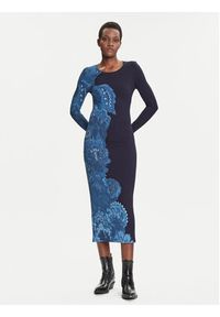 Desigual Sukienka codzienna Limbani 25WWVK31 Granatowy Slim Fit. Okazja: na co dzień. Kolor: niebieski. Materiał: wiskoza. Typ sukienki: proste. Styl: casual #3