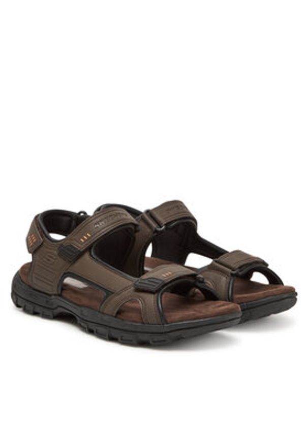 skechers - Skechers Sandały Garver-Louden 64487/BRN Brązowy. Kolor: brązowy. Materiał: skóra