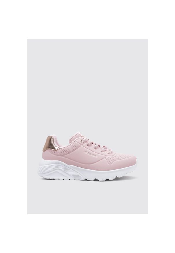 skechers - Buty do chodzenia dla dzieci Skechers Mve One Lite. Okazja: na co dzień. Zapięcie: sznurówki. Kolor: różowy. Materiał: tkanina, materiał, syntetyk. Szerokość cholewki: normalna. Sport: turystyka piesza