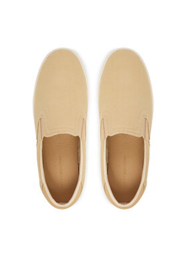 TOMMY HILFIGER - Tommy Hilfiger Tenisówki Th Low Profile Slip On FW0FW09103 Beżowy. Zapięcie: bez zapięcia. Kolor: beżowy. Materiał: materiał