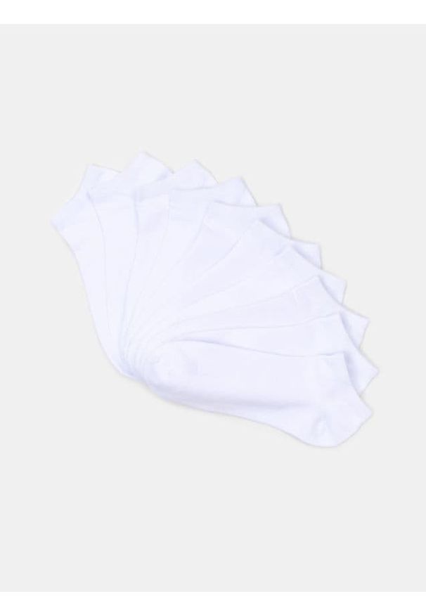 Sinsay - Prążkowane skarpetki 10 pack - biały. Kolor: biały. Materiał: prążkowany